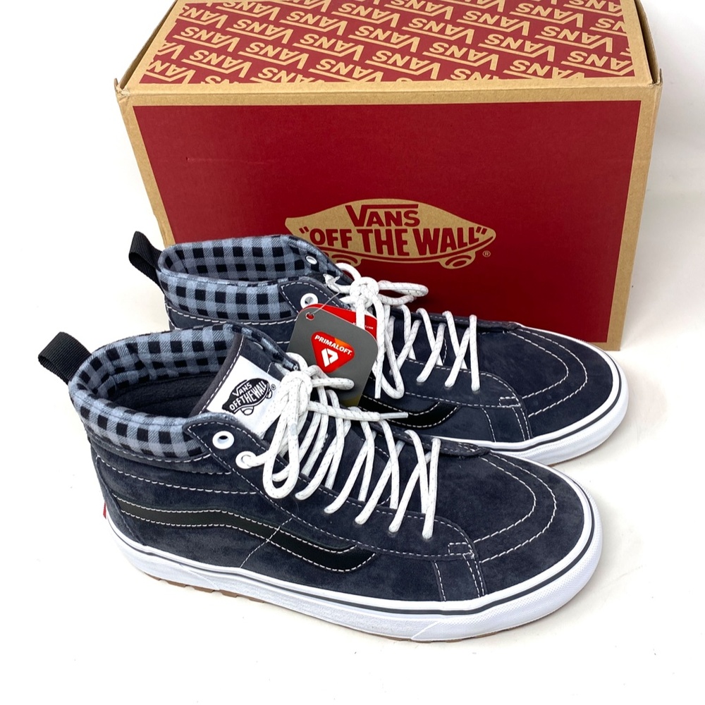 VANS SK8-Hi MTE-1 High Top Plaid Gray Suede Women's Size Sneakers VN0A5HZYGYW - Picture 4 of 10